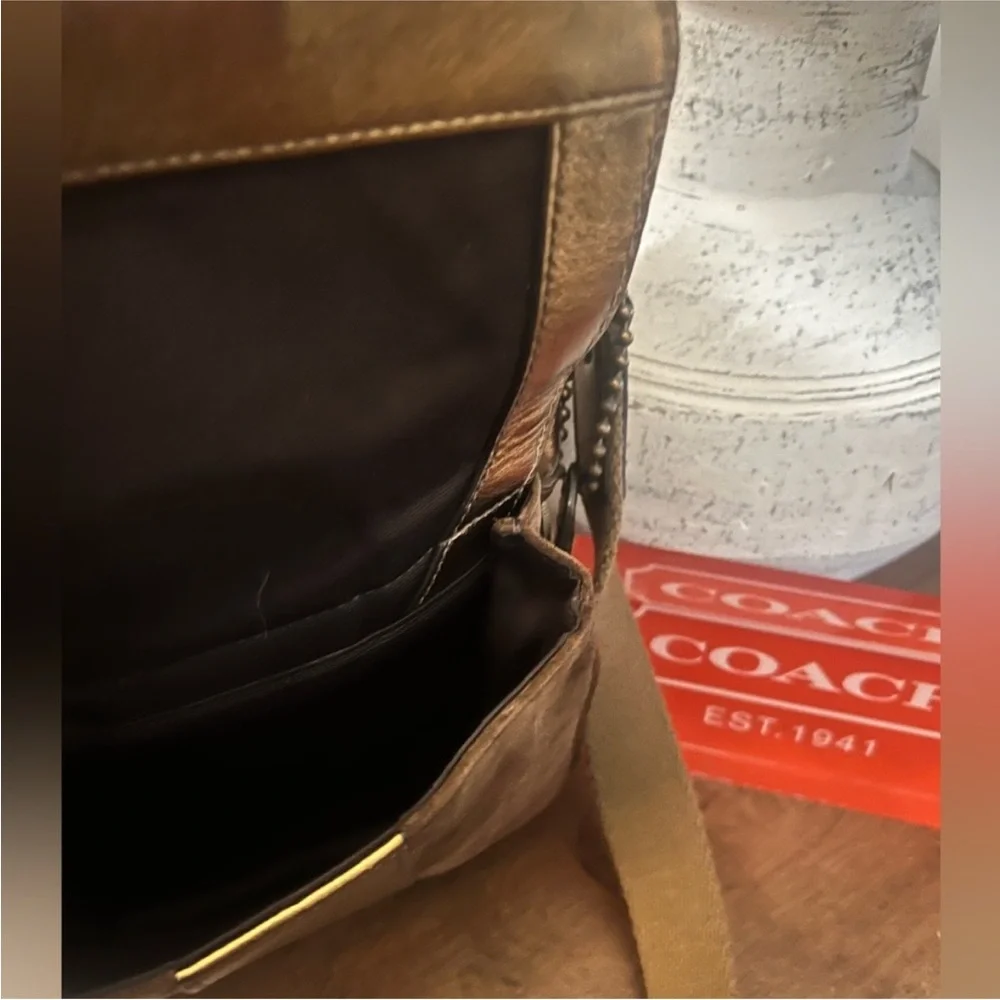 Coach Gold Monogram Metallic Trim Signature Crossbody and Small Wallet Set - Picture 11 of 17